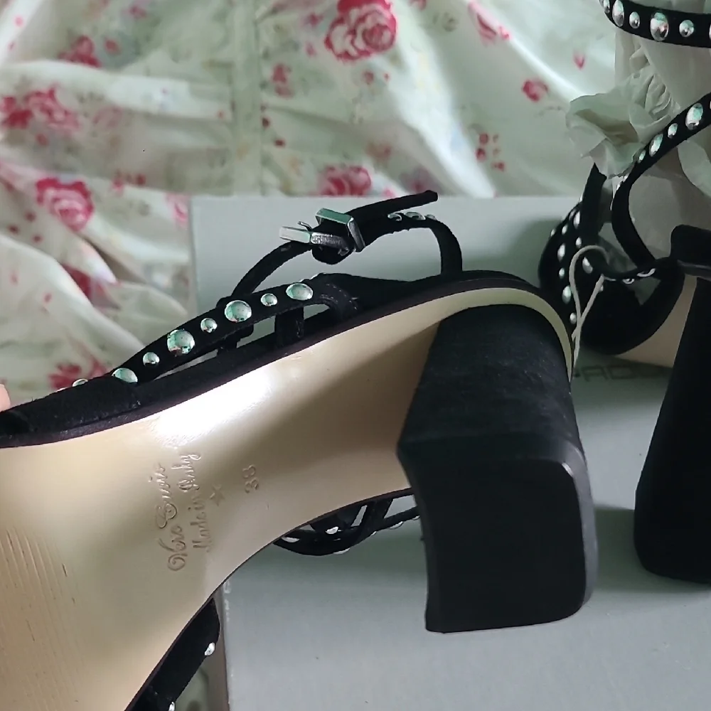 Giancarlo Paoli Black Studded Sandals NWB